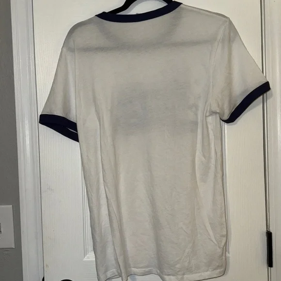 Alpha Chi Omega Canvas White and Navy Graphic Tee - Picture 5 of 6